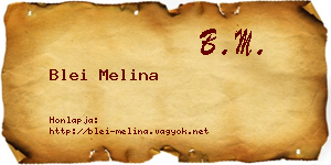 Blei Melina névjegykártya